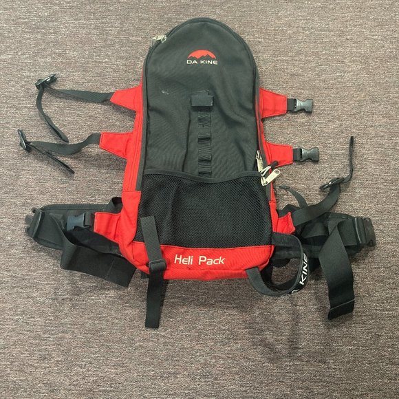 Dakine Heli Pack Ski Snowboard Backpack Rucksack Bag Hiking Red Black - Picture 2 of 10